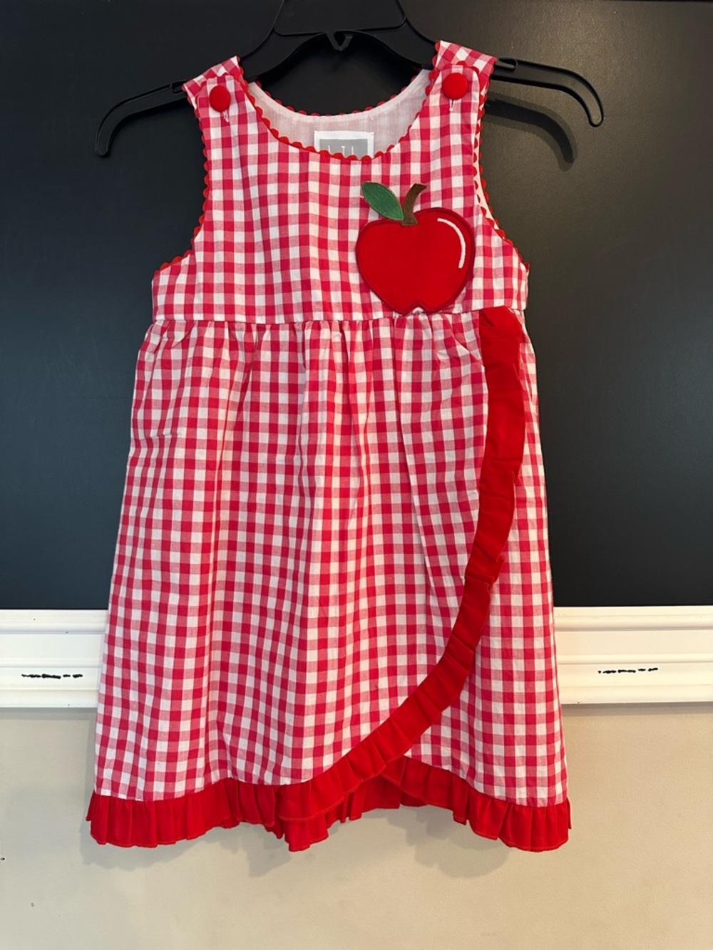 Lil Cactus Red and White Gingham Apple Dress Sz. 6